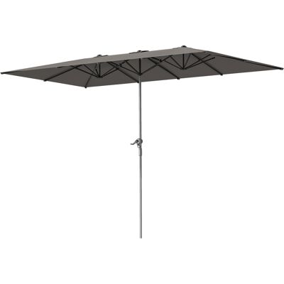 ARRIGONI Parasol De Jardin Extérieur, Parasol Double Rectangulaire 451 X 264 Cm Avec Manivelle Toile Polyester 200g/m² Gris Foncé - Publicité ARRIGONI Parasol De Jardin Extérieur, Parasol Double Rectangulaire 451 X 264 Cm Avec Manivelle Toile Polyester 200g/m² Gris Foncé - Publicité