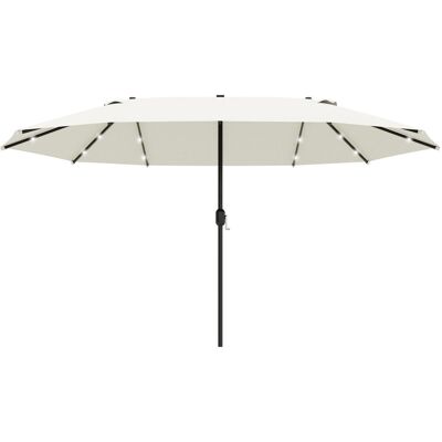 ACKERMAN Parasol Double Déporté Avec Led, 440 X 256 Cm, Parasol De Jardin Avec Manivelle, Parasol De Terrasse Blanc Crème Pour Jardin Et Terrasse - Publicité ACKERMAN Parasol Double Déporté Avec Led, 440 X 256 Cm, Parasol De Jardin Avec Manivelle, Parasol De Terrasse Blanc Crème Pour Jardin Et Terrasse - Publicité