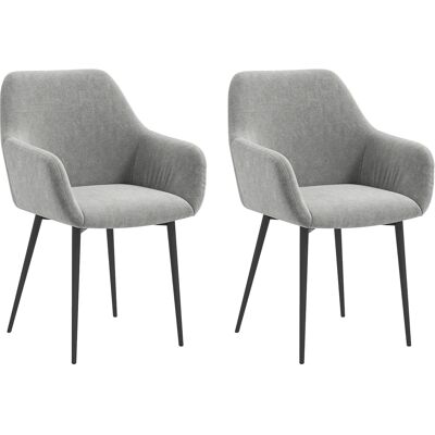 ARRIGONI Lot De 2 Chaises De Salle A Manger Rembourrees Gris Fonce - Publicité ARRIGONI Lot De 2 Chaises De Salle A Manger Rembourrees Gris Fonce - Publicité