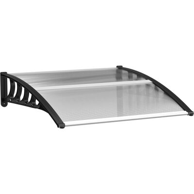 ACKERMAN Auvent En Appentis Auvent Porte D'Entrée 103 X 96,5 X 27 Cm Toiture Avec Protection Uv, Protection Contre La Pluie Et Le Soleil Pour L'Extérieur, Aluminium Noir - Publicité ACKERMAN Auvent En Appentis Auvent Porte D'Entrée 103 X 96,5 X 27 Cm Toiture Avec Protection Uv, Protection Contre La Pluie Et Le Soleil Pour L'Extérieur, Aluminium Noir - Publicité