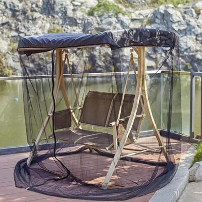 ABYSSE Moustiquaire Pour Siège Pivotant, Maille Polyester, Hamac De Jardin, Tente De Lit À Baldaquin, Noir, 125 X 155 X 205 Cm - Publicité ABYSSE Moustiquaire Pour Siège Pivotant, Maille Polyester, Hamac De Jardin, Tente De Lit À Baldaquin, Noir, 125 X 155 X 205 Cm - Publicité
