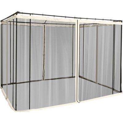 ACKERMAN Moustiquaire Pour Tonnelle 3x3m Avec 4 Panneaux Latéraux, Fermeture Éclair, Maille En Nylon Résistant Noire - Publicité ACKERMAN Moustiquaire Pour Tonnelle 3x3m Avec 4 Panneaux Latéraux, Fermeture Éclair, Maille En Nylon Résistant Noire - Publicité