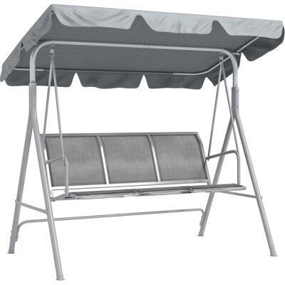 ACKERMAN Balancelle 3 Places Balancelle De Jardin Avec Toit, Métal Gris Argent, 170x110x153 Cm, Parfaite Pour La Détente Au Jardin Et Sur La Terrasse - Publicité ACKERMAN Balancelle 3 Places Balancelle De Jardin Avec Toit, Métal Gris Argent, 170x110x153 Cm, Parfaite Pour La Détente Au Jardin Et Sur La Terrasse - Publicité