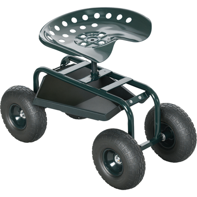 ARRIGONI Siège De Jardin Chaise Roulante Pivotant À 360° Et Réglable En Hauteur Avec Plateau À Outils Charge Max. 150 Kg Vert - Publicité ARRIGONI Siège De Jardin Chaise Roulante Pivotant À 360° Et Réglable En Hauteur Avec Plateau À Outils Charge Max. 150 Kg Vert - Publicité