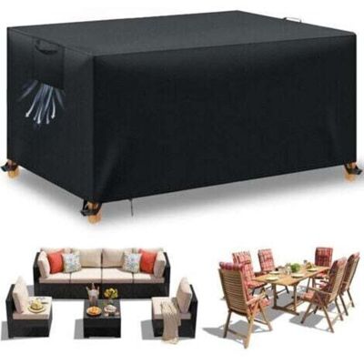 SANS MARQUE Housse Table De Jardin, Housse Salon De Jardin Exterieur, Housses Pour Mobilier De Jardin Imperméable Anti-uv, 210d Tissu Oxford Housse De Protection Salon De Jardin, Noir, 242x162x100 Cm - Publicité SANS MARQUE Housse Table De Jardin, Housse Salon De Jardin Exterieur, Housses Pour Mobilier De Jardin Imperméable Anti-uv, 210d Tissu Oxford Housse De Protection Salon De Jardin, Noir, 242x162x100 Cm - Publicité