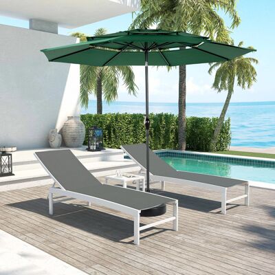 ACKERMAN Aluminium 10ft 3 Tier Auto-tilt Umbrella (dark Green) (no Base) - Publicité ACKERMAN Aluminium 10ft 3 Tier Auto-tilt Umbrella (dark Green) (no Base) - Publicité