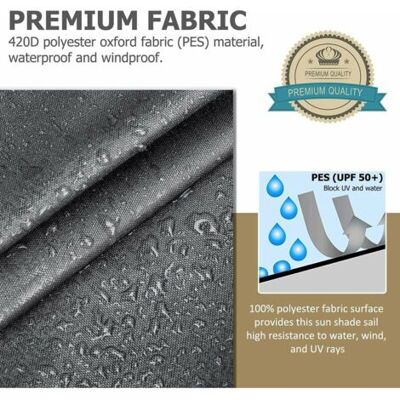 ABYSSE Voile D'Ombrage Rectangulaire, Résistant Et Respirant Pour Jardin Terrasse Camping Fête Piscine, Anti Uv, Avec Corde (2x3m, Gris) - Publicité ABYSSE Voile D'Ombrage Rectangulaire, Résistant Et Respirant Pour Jardin Terrasse Camping Fête Piscine, Anti Uv, Avec Corde (2x3m, Gris) - Publicité