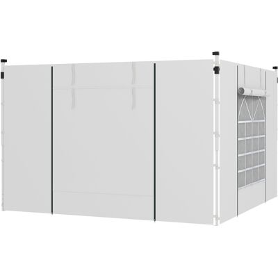 ACKERMAN Panneaux Latéraux De Pavillon, Lot De 2, Parois Latérales Avec Fenêtre Et Porte Pour Tente De Réception 3x3/3x6 M, Oxford, Blanc - Publicité ACKERMAN Panneaux Latéraux De Pavillon, Lot De 2, Parois Latérales Avec Fenêtre Et Porte Pour Tente De Réception 3x3/3x6 M, Oxford, Blanc - Publicité