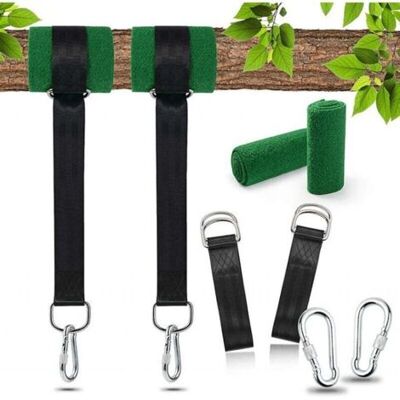 ABYSSE Sangle Hamac, Sangle Balancoire Suspendu 2x150cm Avec 2 Mousquetons À Crochet En D Et 2 Coussins De Protection Et 2 Mousquetons Pour Balancoire De Jardin Hamac Ou Siège Suspendu - Publicité ABYSSE Sangle Hamac, Sangle Balancoire Suspendu 2x150cm Avec 2 Mousquetons À Crochet En D Et 2 Coussins De Protection Et 2 Mousquetons Pour Balancoire De Jardin Hamac Ou Siège Suspendu - Publicité