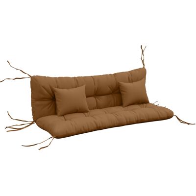ARRIGONI Lot De 4 Coussins De Siege 150x50 Cm Impermeables Avec Attaches Epaisseur 10 Cm Marron - Publicité ARRIGONI Lot De 4 Coussins De Siege 150x50 Cm Impermeables Avec Attaches Epaisseur 10 Cm Marron - Publicité