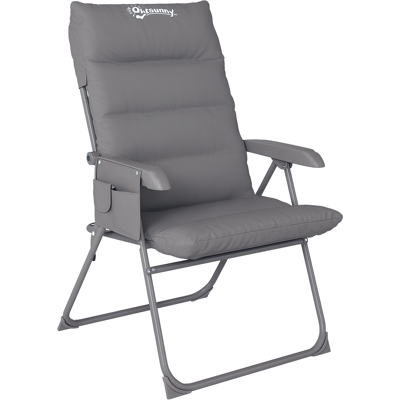 ARRIGONI Chaise Pliante Camping Avec Siège Rembourré, Dossier Haut Réglable Et Poches Latérales, Gris - Publicité ARRIGONI Chaise Pliante Camping Avec Siège Rembourré, Dossier Haut Réglable Et Poches Latérales, Gris - Publicité