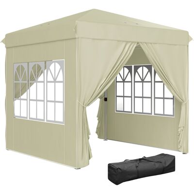 Irovami – Tonnelle De Jardin 2,5 X 2,5 M – Pavillon Pliable Avec Parois Latérales – Protection Ajustable Upf 50+ – Sac De Transport Inclus – Blanc Crème - Publicité Irovami – Tonnelle De Jardin 2,5 X 2,5 M – Pavillon Pliable Avec Parois Latérales – Protection Ajustable Upf 50+ – Sac De Transport Inclus – Blanc Crème - Publicité