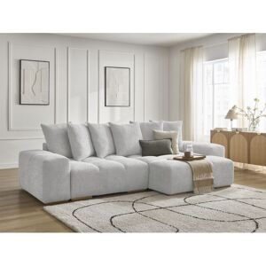 Bobochic - Canapé D'Angle Convertible Réversible Coffre Anakin Tissu Bouclette Réversible Gris Clair - Publicité Bobochic - Canapé D'Angle Convertible Réversible Coffre Anakin Tissu Bouclette Réversible Gris Clair - Publicité