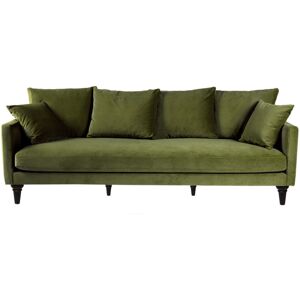 Drawer - Canapé 4 Places En Velours Pieds Tournés - Vert Olive - Villabon - Publicité Drawer - Canapé 4 Places En Velours Pieds Tournés - Vert Olive - Villabon - Publicité