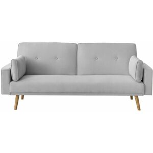 LOUNGITUDE Canapé droit scandinave elga convertible 3 places en tissu - Gris clair - Gris clair - Publicité