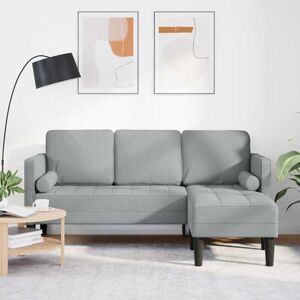 Canapé en forme de L pour 3 personnes en tissu gris vidaXL - Publicité Canapé en forme de L pour 3 personnes en tissu gris vidaXL - Publicité