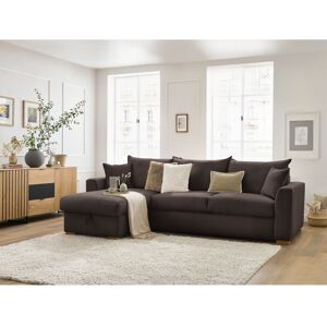 Bobochic - Canapé D'Angle Réversible Convertible Ouverture Express Augustin Velours Côtelé 140x200 Marron - Publicité Bobochic - Canapé D'Angle Réversible Convertible Ouverture Express Augustin Velours Côtelé 140x200 Marron - Publicité