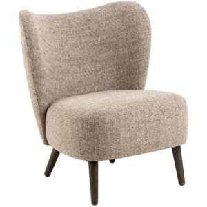 Hellin - Fauteuil En Tissu Chiné Crème Et Pieds En Bois - Eros - Publicité Hellin - Fauteuil En Tissu Chiné Crème Et Pieds En Bois - Eros - Publicité