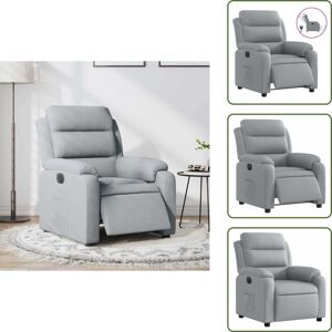 Vidaxl - Fauteuil Inclinable Électrique Gris Clair Tissu - Fauteuil Inclinable Électrique - Fauteuil Relax - Chaise Ergonomique - Fauteuil Cuir Artificiel - Chaise Design - Publicité Vidaxl - Fauteuil Inclinable Électrique Gris Clair Tissu - Fauteuil Inclinable Électrique - Fauteuil Relax - Chaise Ergonomique - Fauteuil Cuir Artificiel - Chaise Design - Publicité