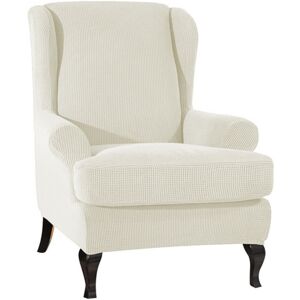 OEM Housse De Canapé Extensible En Tissu Élastique Pour Fauteuil À Oreilles, En Polyester Et Élasthanne (blanche) - Publicité OEM Housse De Canapé Extensible En Tissu Élastique Pour Fauteuil À Oreilles, En Polyester Et Élasthanne (blanche) - Publicité