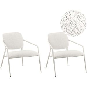 BELIANI Lot De 2 Fauteuils En Tissu Pieds En Métal Avec Accoudoirs Blanc Cassé Loa - Publicité BELIANI Lot De 2 Fauteuils En Tissu Pieds En Métal Avec Accoudoirs Blanc Cassé Loa - Publicité