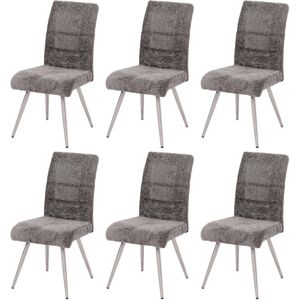 Lot De 6 Chaises De Salle À Manger Hhg 102, Fauteuil De Cuisine, Acier Inoxydable Brossé Tissu/textile Chenille Öko-tex, Gris Foncé - Publicité Lot De 6 Chaises De Salle À Manger Hhg 102, Fauteuil De Cuisine, Acier Inoxydable Brossé Tissu/textile Chenille Öko-tex, Gris Foncé - Publicité