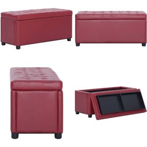 Vidaxl - Pouf De Rangement 87,5 Cm Rouge Bordeaux Similicuir - Pouf De Rangement - Pouf Coffre - Banc Avec Rangement - Meuble De Salon - Décoration Intérieure - Home & Living - Publicité Vidaxl - Pouf De Rangement 87,5 Cm Rouge Bordeaux Similicuir - Pouf De Rangement - Pouf Coffre - Banc Avec Rangement - Meuble De Salon - Décoration Intérieure - Home & Living - Publicité