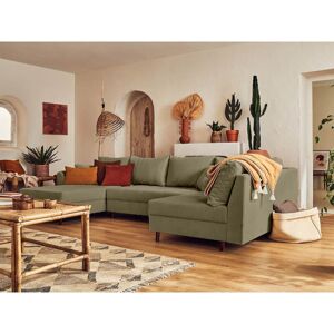 Lisa Design - Rune - canapé panoramique d'angle droit - 7 places - en velours côtelé - vert - Publicité Lisa Design - Rune - canapé panoramique d'angle droit - 7 places - en velours côtelé - vert - Publicité