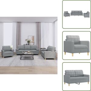 VIDAXL The Living Store - Ensemble De Canapés 3 Pcs Coussins Gris Clair Tissu - Canape - Ensemble De Canapés - Canapé Trois Places - Canapé Deux Places - Fauteuils - Publicité VIDAXL The Living Store - Ensemble De Canapés 3 Pcs Coussins Gris Clair Tissu - Canape - Ensemble De Canapés - Canapé Trois Places - Canapé Deux Places - Fauteuils - Publicité