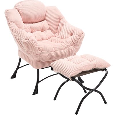 ALLAUVE Fauteuil D'Angle Rose Inclinable Avec Repose-pieds, Pouf Lounge Moderne, Accoudoirs Et Poche Latérale, Canapé Rembourré De Lecture Pour Petit Espace. Publicité ALLAUVE Fauteuil D'Angle Rose Inclinable Avec Repose-pieds, Pouf Lounge Moderne, Accoudoirs Et Poche Latérale, Canapé Rembourré De Lecture Pour Petit Espace. Publicité
