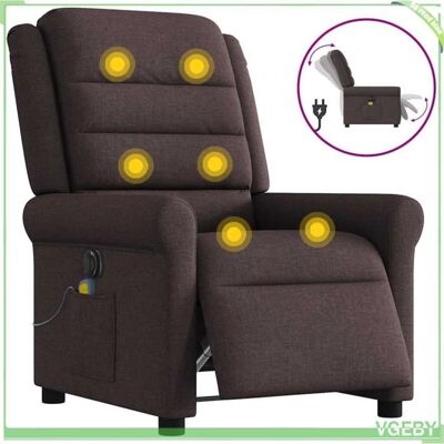 OEM Fauteuil De Massage Inclinable Électrique - Faf7291712427633 - Tissu Marron Foncé - Inclinaison 135° - Massage 6 Points - Publicité OEM Fauteuil De Massage Inclinable Électrique - Faf7291712427633 - Tissu Marron Foncé - Inclinaison 135° - Massage 6 Points - Publicité