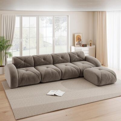 OEM Fauteuil En L, Canapé Modulable, Canapé D'Angle Quatre Places, Idéal Pour Le Salon, Base Antidérapante, Aucun Assemblage Requis, Canapé Modulable Avec Repose-pieds, Marron. Publicité OEM Fauteuil En L, Canapé Modulable, Canapé D'Angle Quatre Places, Idéal Pour Le Salon, Base Antidérapante, Aucun Assemblage Requis, Canapé Modulable Avec Repose-pieds, Marron. Publicité