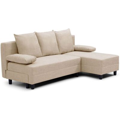 MENZZO Canapé D'Angle Convertible Expression Tissu Beige - Publicité MENZZO Canapé D'Angle Convertible Expression Tissu Beige - Publicité