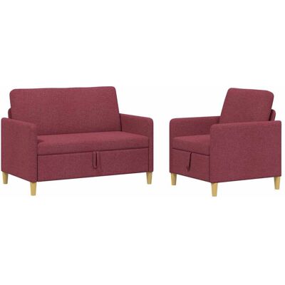 Canapé Avec Rangement 2 Pcs Bordeaux Polyester Vidaxl - Publicité Canapé Avec Rangement 2 Pcs Bordeaux Polyester Vidaxl - Publicité