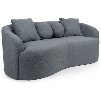 MENZZO Canapé 3 Places Au Design Élégant Et Incurvé Alex Tissu Bouclette Gris - Publicité MENZZO Canapé 3 Places Au Design Élégant Et Incurvé Alex Tissu Bouclette Gris - Publicité