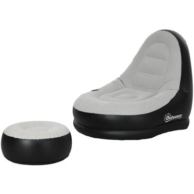 OEM Canapé Gonflable Avec Repose-pieds, Porte-gobelet, Gris Clair, 125 X 100 X 87 Cm, Idéal Pour Le Camping Et La Maison - Publicité OEM Canapé Gonflable Avec Repose-pieds, Porte-gobelet, Gris Clair, 125 X 100 X 87 Cm, Idéal Pour Le Camping Et La Maison - Publicité