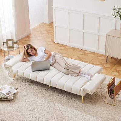 OEM Ce Canapé-lit Pliant Moderne Est Doté De Pieds De Soutien Et Se Transforme En Lit. Revêtu De Velours, Il Convient Aux Salons, Chambres, - Publicité OEM Ce Canapé-lit Pliant Moderne Est Doté De Pieds De Soutien Et Se Transforme En Lit. Revêtu De Velours, Il Convient Aux Salons, Chambres, - Publicité