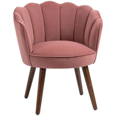 OEM Fauteuil Chic Rose Avec Coussin Dossier En Velours Et Pieds En Bois Hévéa, Idéal Pour Salon Ou Chambre – Dimensions 66x66x78,5 Cm - Publicité OEM Fauteuil Chic Rose Avec Coussin Dossier En Velours Et Pieds En Bois Hévéa, Idéal Pour Salon Ou Chambre – Dimensions 66x66x78,5 Cm - Publicité