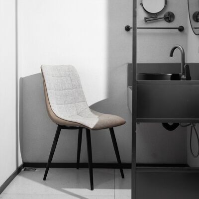 ACKERMAN Lot De 2 Fauteuils Rembourrés, Structure Métallique, Tissu Lin Et Simili Cuir, Chaise De Salle À Manger Confortable Avec Structure Robuste, Facile D'Entretien Et Moderne Pour Tous Espaces - Publicité ACKERMAN Lot De 2 Fauteuils Rembourrés, Structure Métallique, Tissu Lin Et Simili Cuir, Chaise De Salle À Manger Confortable Avec Structure Robuste, Facile D'Entretien Et Moderne Pour Tous Espaces - Publicité