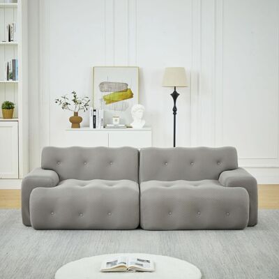 OEM Canapé Cloud Xxl 2 Places – Canapé D’angle Moderne Avec Accoudoirs Larges, Capitonné De Boutons, Gris, Prêt À L’emploi, Idéal Pour Salon Et Appartement - Publicité OEM Canapé Cloud Xxl 2 Places – Canapé D’angle Moderne Avec Accoudoirs Larges, Capitonné De Boutons, Gris, Prêt À L’emploi, Idéal Pour Salon Et Appartement - Publicité