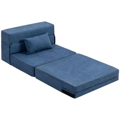 OEM Fauteuil Convertible 3 En 1, Canapé-lit Pliable Avec Coussin Lombaire, Fauteuil Inclinable Aspect Flanelle, Méridienne Pour Salon, Bleu Foncé - Publicité OEM Fauteuil Convertible 3 En 1, Canapé-lit Pliable Avec Coussin Lombaire, Fauteuil Inclinable Aspect Flanelle, Méridienne Pour Salon, Bleu Foncé - Publicité