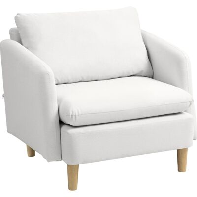 OEM Fauteuil Moderne En Tissu Avec Assise Spacieuse Et Rembourrage Épais, Dimensions 90x86x91 Cm, Couleur Crème - Publicité OEM Fauteuil Moderne En Tissu Avec Assise Spacieuse Et Rembourrage Épais, Dimensions 90x86x91 Cm, Couleur Crème - Publicité