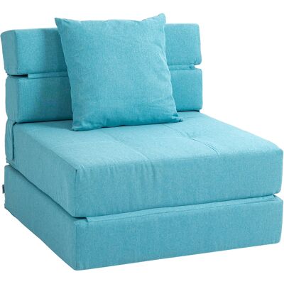 ACKERMAN Fauteuil-lit Pliable 2-en-1, Fauteuil Pliant Avec Fonction Couchage, Fauteuil Relax Avec Coussin, Lit D'Appoint, Capacité 100 Kg, Bleu - Publicité ACKERMAN Fauteuil-lit Pliable 2-en-1, Fauteuil Pliant Avec Fonction Couchage, Fauteuil Relax Avec Coussin, Lit D'Appoint, Capacité 100 Kg, Bleu - Publicité