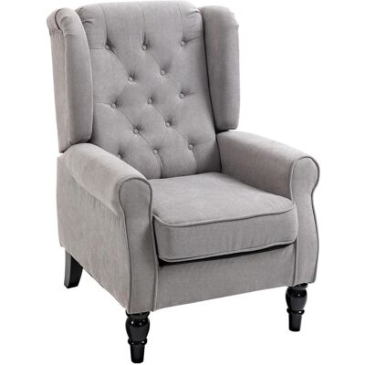OEM Une Méridienne À Dossier Enveloppant, Mesurant 74 X 86 X 102 Cm. Ce Fauteuil Décontracté Est Doté D'Une Garniture Capitonnée, De Pieds En Bois Et D'Un Revêtement En Polyester Gris, - Publicité OEM Une Méridienne À Dossier Enveloppant, Mesurant 74 X 86 X 102 Cm. Ce Fauteuil Décontracté Est Doté D'Une Garniture Capitonnée, De Pieds En Bois Et D'Un Revêtement En Polyester Gris, - Publicité