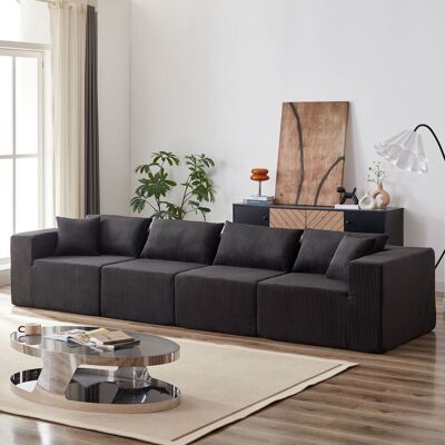 ACKERMAN Canapé D'Angle Modulaire En Velours Côtelé De 264 Cm (104 Pouces), Ensemble De Canapé De Sol De Luxe, Mobilier D'Intérieur Rembourré, Canapé Compressé En Mousse Pour Salon Et Chambre, 4 Pièces À Combi - Publicité ACKERMAN Canapé D'Angle Modulaire En Velours Côtelé De 264 Cm (104 Pouces), Ensemble De Canapé De Sol De Luxe, Mobilier D'Intérieur Rembourré, Canapé Compressé En Mousse Pour Salon Et Chambre, 4 Pièces À Combi - Publicité