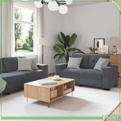 OEM Ensemble De Canapés 3 Pièces - Modèle 7291712442049 - Velours Gris - Accoudoirs Larges - Cadre Métal - Publicité OEM Ensemble De Canapés 3 Pièces - Modèle 7291712442049 - Velours Gris - Accoudoirs Larges - Cadre Métal - Publicité