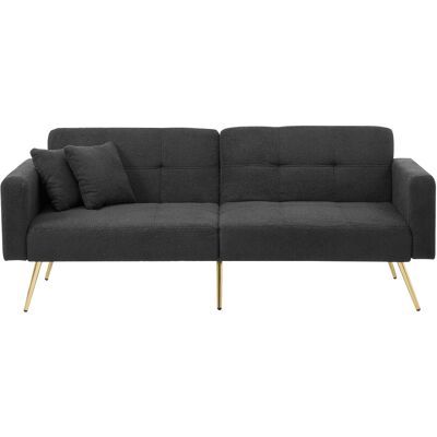 Generic Canapé-lit Avec Fonction Lit,angle Réglable,pieds Dorés,avec Coussins Et Poches De Rangement Latérales - Publicité Generic Canapé-lit Avec Fonction Lit,angle Réglable,pieds Dorés,avec Coussins Et Poches De Rangement Latérales - Publicité