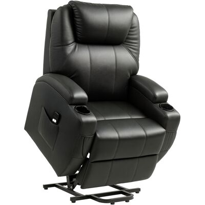 ARRIGONI Fauteuil Releveur Électrique, Fauteuil Relax Électrique Avec Repose-pied, Dossier Inclinable, Télécommande, Poches Latérales Et Porte-gobelet - Noir - Publicité ARRIGONI Fauteuil Releveur Électrique, Fauteuil Relax Électrique Avec Repose-pied, Dossier Inclinable, Télécommande, Poches Latérales Et Porte-gobelet - Noir - Publicité