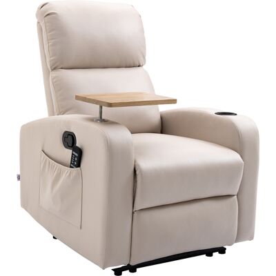 OEM Fauteuil De Relaxation Fauteuil De Massage Inclinable Avec Tablette, Poches Latérales Et Télécommande Chaise Tv Pour Salon Et Chambre, Tissu En Microfibre Beige - Publicité OEM Fauteuil De Relaxation Fauteuil De Massage Inclinable Avec Tablette, Poches Latérales Et Télécommande Chaise Tv Pour Salon Et Chambre, Tissu En Microfibre Beige - Publicité