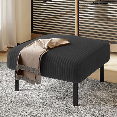 DEVOKO Tabouret En Tissu Côtelé Cadre Métallique, Velours Ultra-doux. Multi-usage Comme Reposepied Et Table De Chevet, Sans Outils - Publicité DEVOKO Tabouret En Tissu Côtelé Cadre Métallique, Velours Ultra-doux. Multi-usage Comme Reposepied Et Table De Chevet, Sans Outils - Publicité